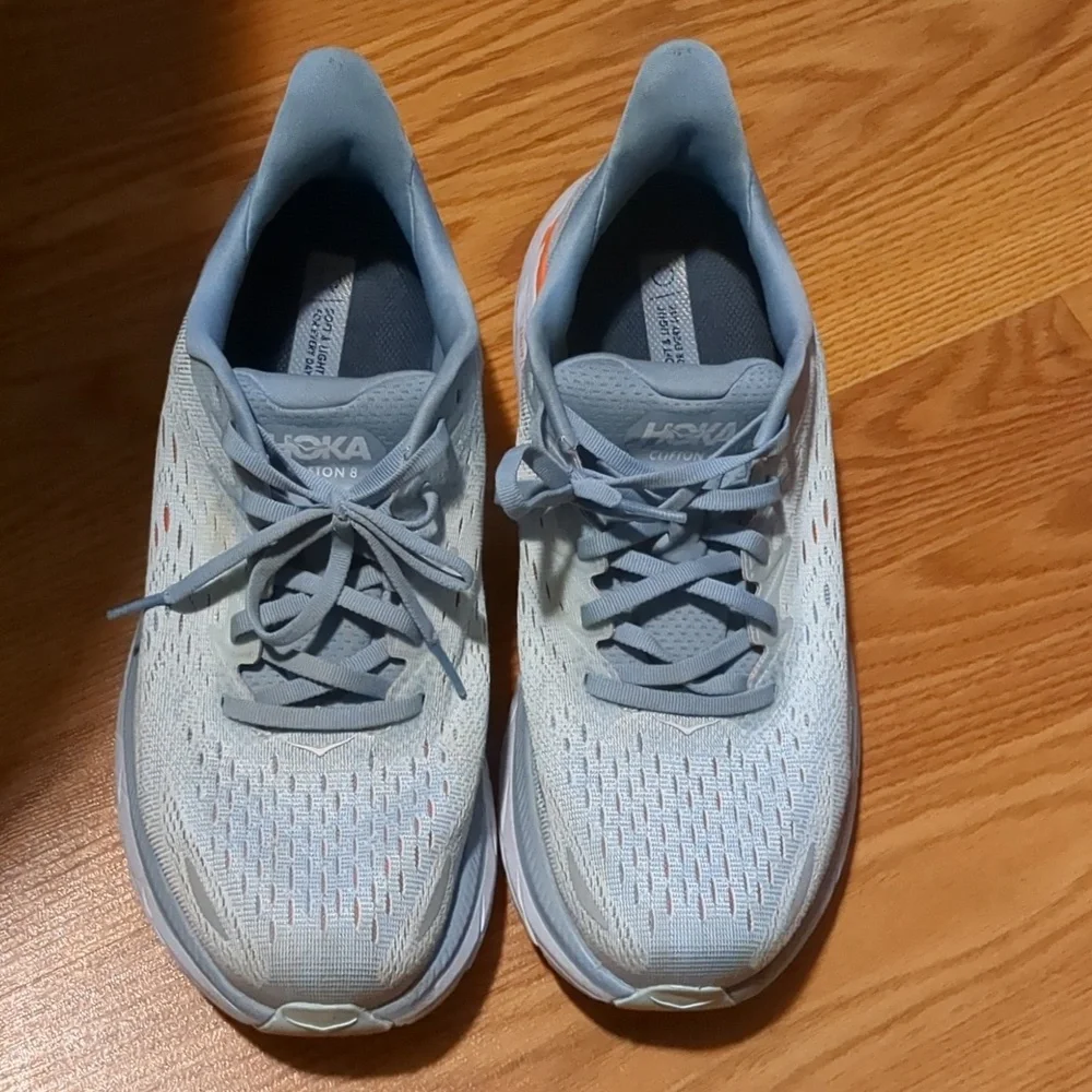 Hoka One One Clifton 8 Blue Fog Plein Air Running Shoe Women’s Size 10 D - Picture 7 of 14